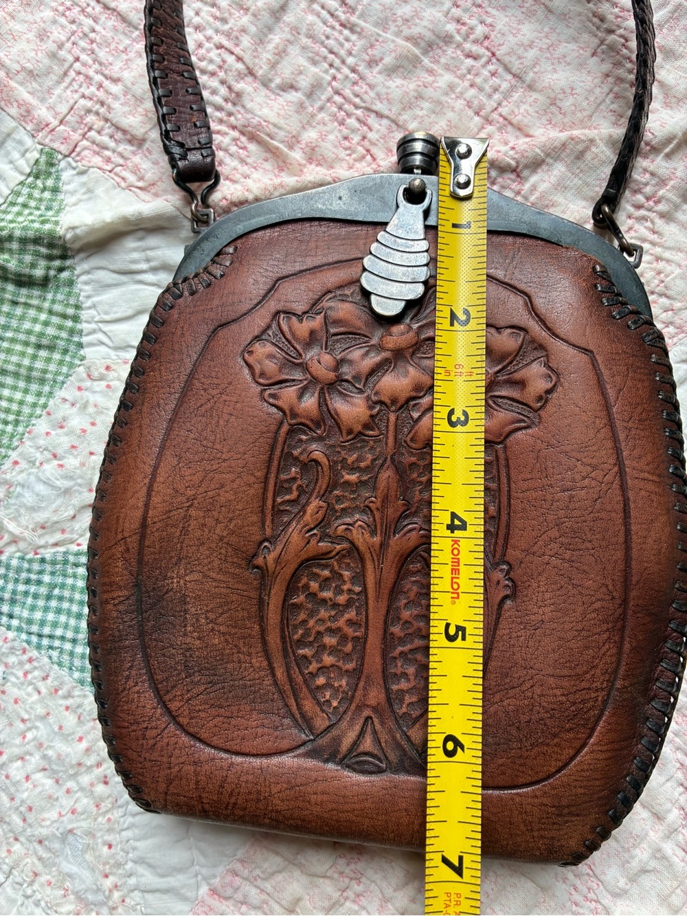 Antique Rare Early 1900s Leather Nacona Purse Art Nouveau As Is - Picture 7 of 13